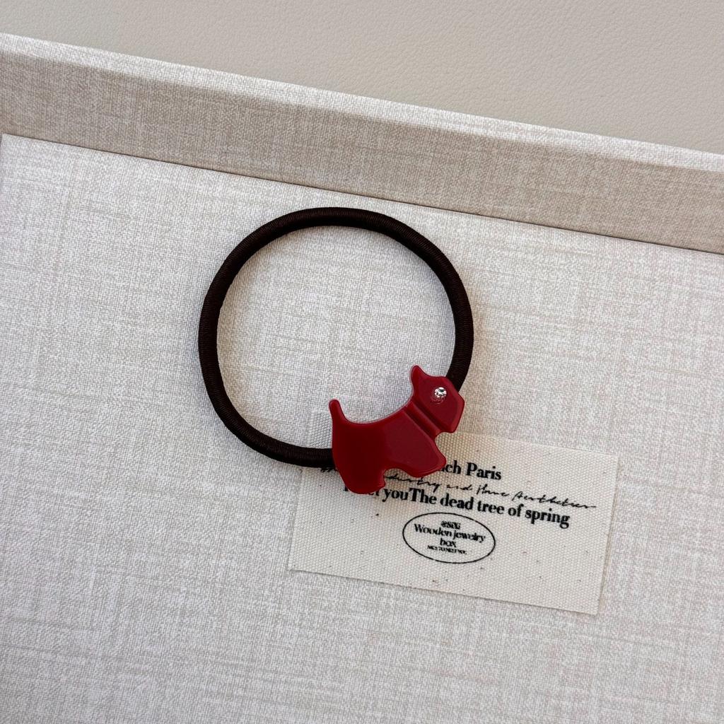 Cute Cartoon Dog Water Diamond, Simple Headband, High-elasticity Ponytail Tie, Hair Band and Hair Tie