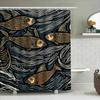 Modern Artistic Colorful Fish Pattern Waterproof Shower Curtain For Stylish Bathroom Decor, Easy Install