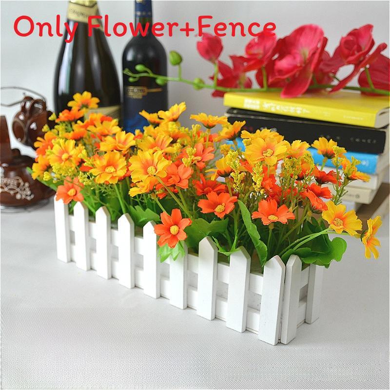 Home Living Artificial Plant Set With Wooden Fence For Wedding Decor And Photo Props
