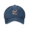 Artistic Dolphin Baseball Cap Washed Cotton Adjustable Casual Outdoor Trucker Hat