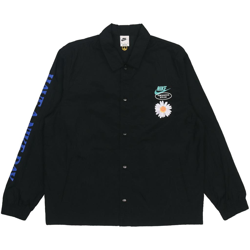 Men's Nike SS22 Retro Embroidered Daisy Long Sleeves Jacket Autumn Black DM5056-010