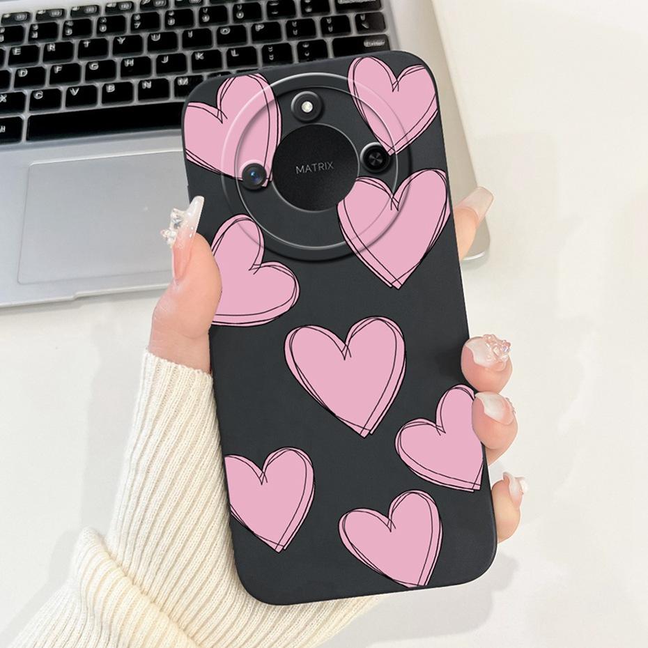 Phone Case For Honor X9c Smart 5G Pretty Girl Flower Printed Soft Silicone Back Cover For Honor X9C X9cSmart Cases Bumpers