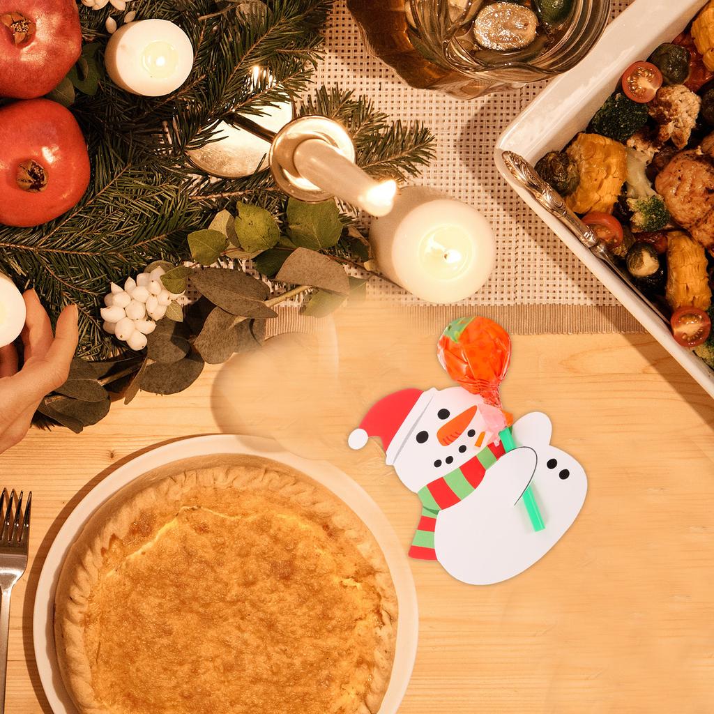 150 Stück Weihnachtsdekorationskarte Süßigkeitenhalter Lutscher Papierkarten Weihnachtsmann Pinguin Süßigkeiten Geschenkpapier Etiketten