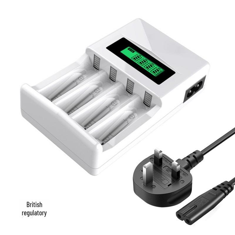 Smart LCD Charger with 4 Slots for AA/AAA NiMH 1.2V Rechargeable Batteries