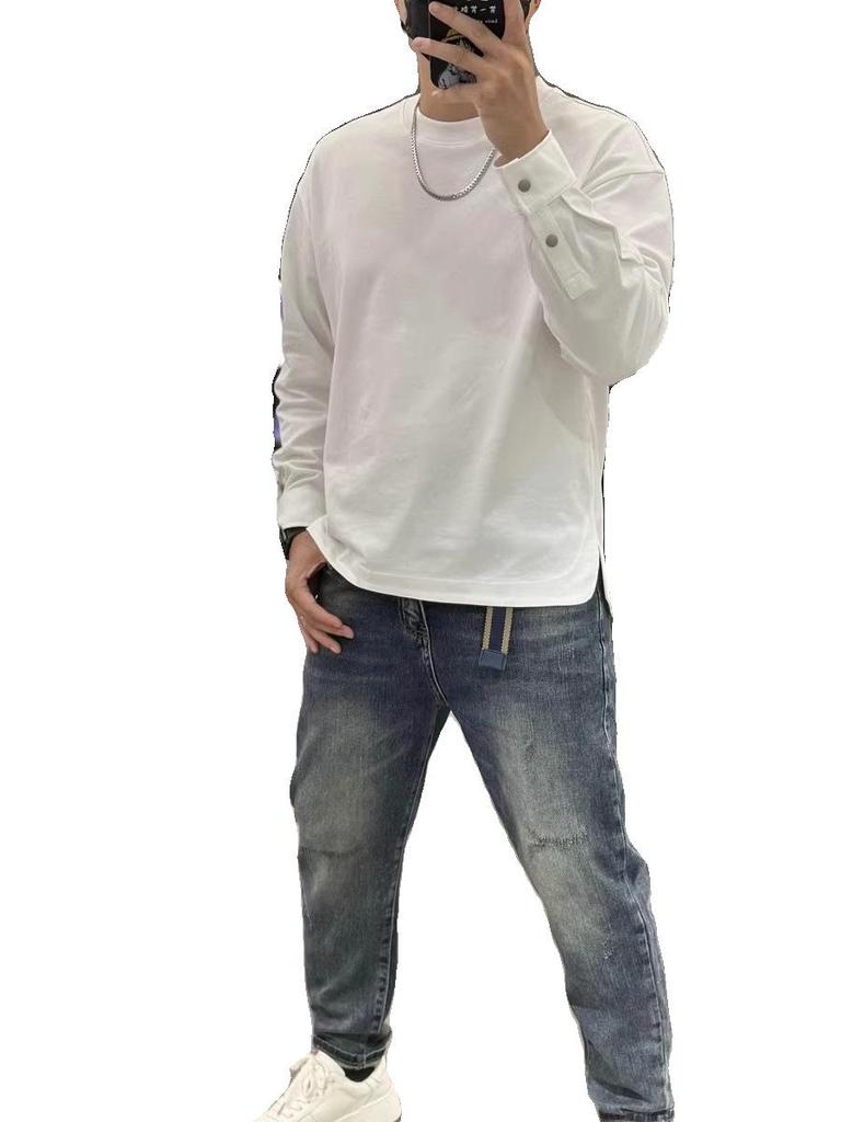Hochwertiges Herren-T-Shirt mit Rundhalsausschnitt und langen Ärmeln - Frühjahr 2025 Vielseitiges Basic