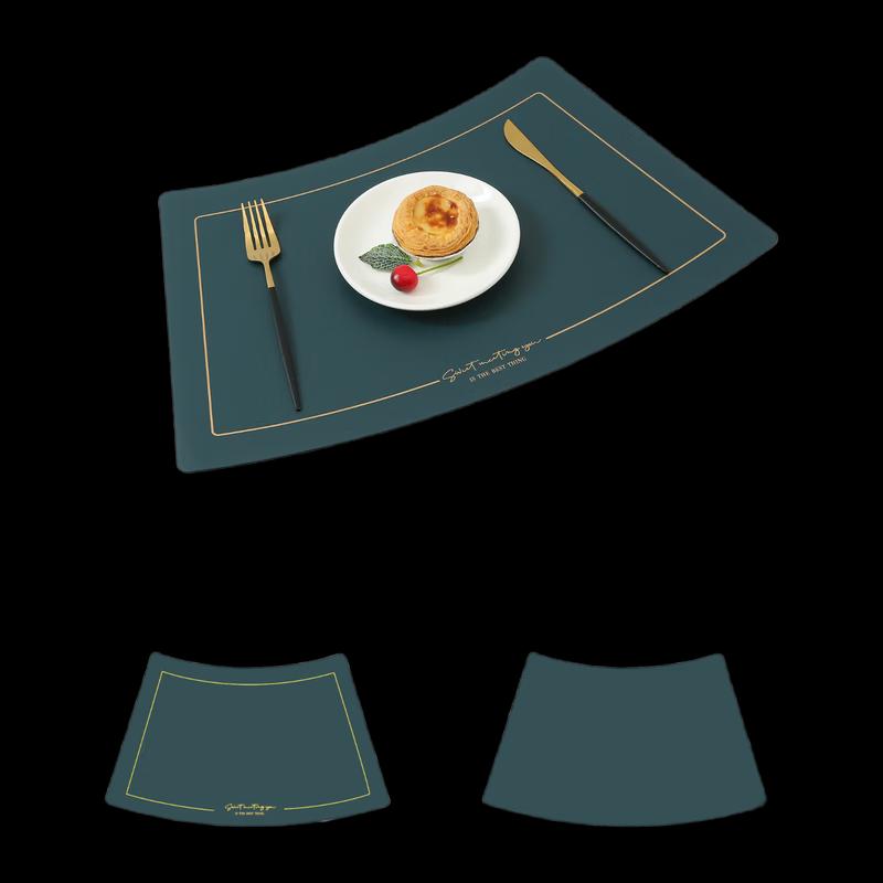 

NHZHIW Chinese Style Fan-shaped Leather Placemat