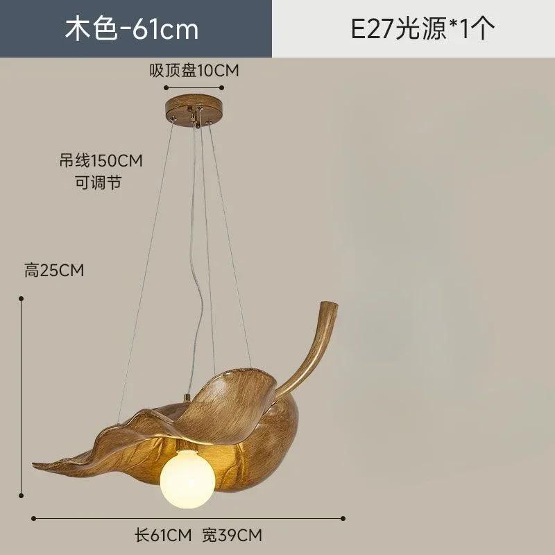 W2557 Zen inspired retro leaf restaurant chandelier with personalized creativity Wabi Sabi style homestay tea room lighting fixt