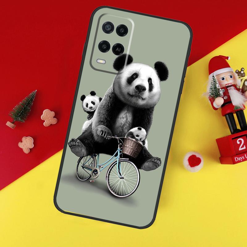 Panda Animal Cute Bear Case For Oppo A80 A60 A40 A15 A16 A17 A57 A94 A74 A54 A76 A96 A18 A38 A58 A78 A98 A6 A5 Pro