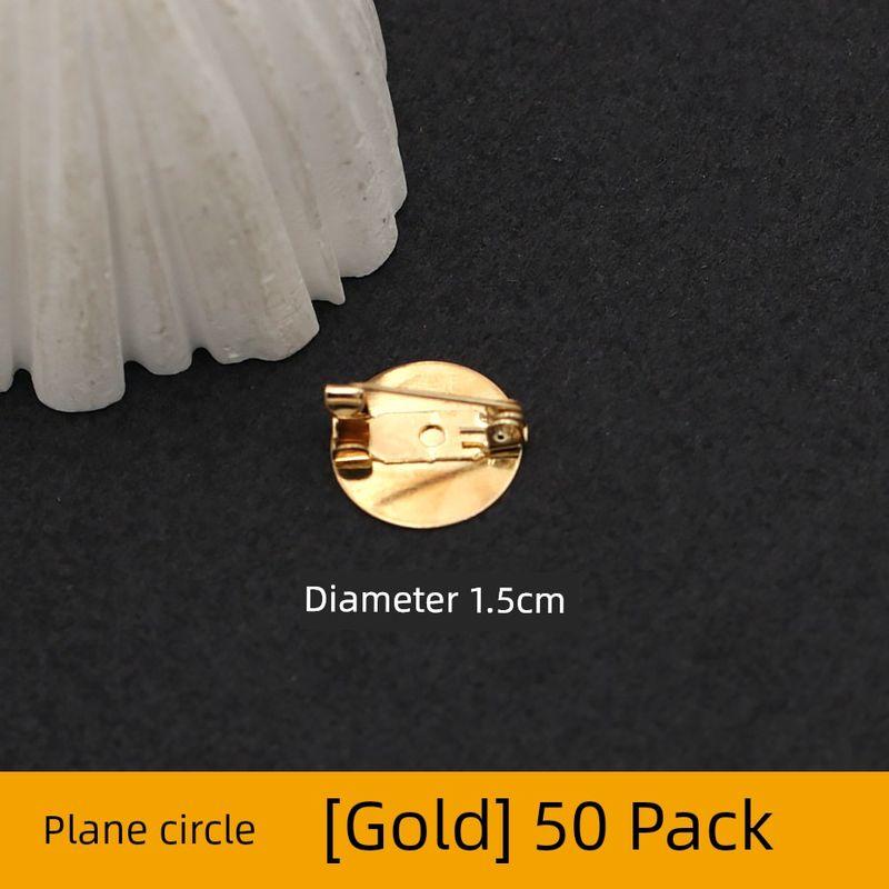 

Золотая брошь-булавка страховочная булавка корсаж круглая плоская булавка для галстука ручной работы DIY аксессуар для волос Diameter 1.5cm [50 Pack]](Gold)