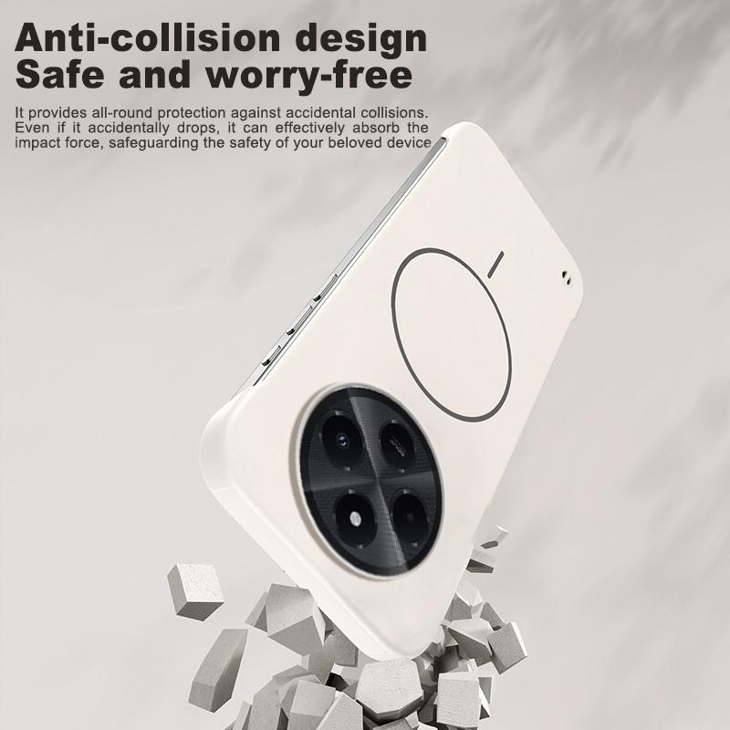 Ultra Thin Frameless Magnetic Case For Redmi 14C Magsafe Wireless Charging Hard PC Matte Shockproof Cover For POCO C75 Shell