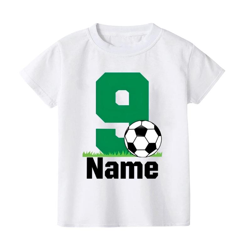 Personalize Football&birthday Print Kid T-shirt Casual Short Sleeve Child Tshirt Fashion Round Neck Child Tee Top Summer Clothes