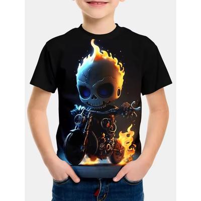 Kids Fire Motor Cartoon Top Fashion Summer Printed 3D T Shirt Boys Tees Casual Short Sleeve O Neck Girls Tops