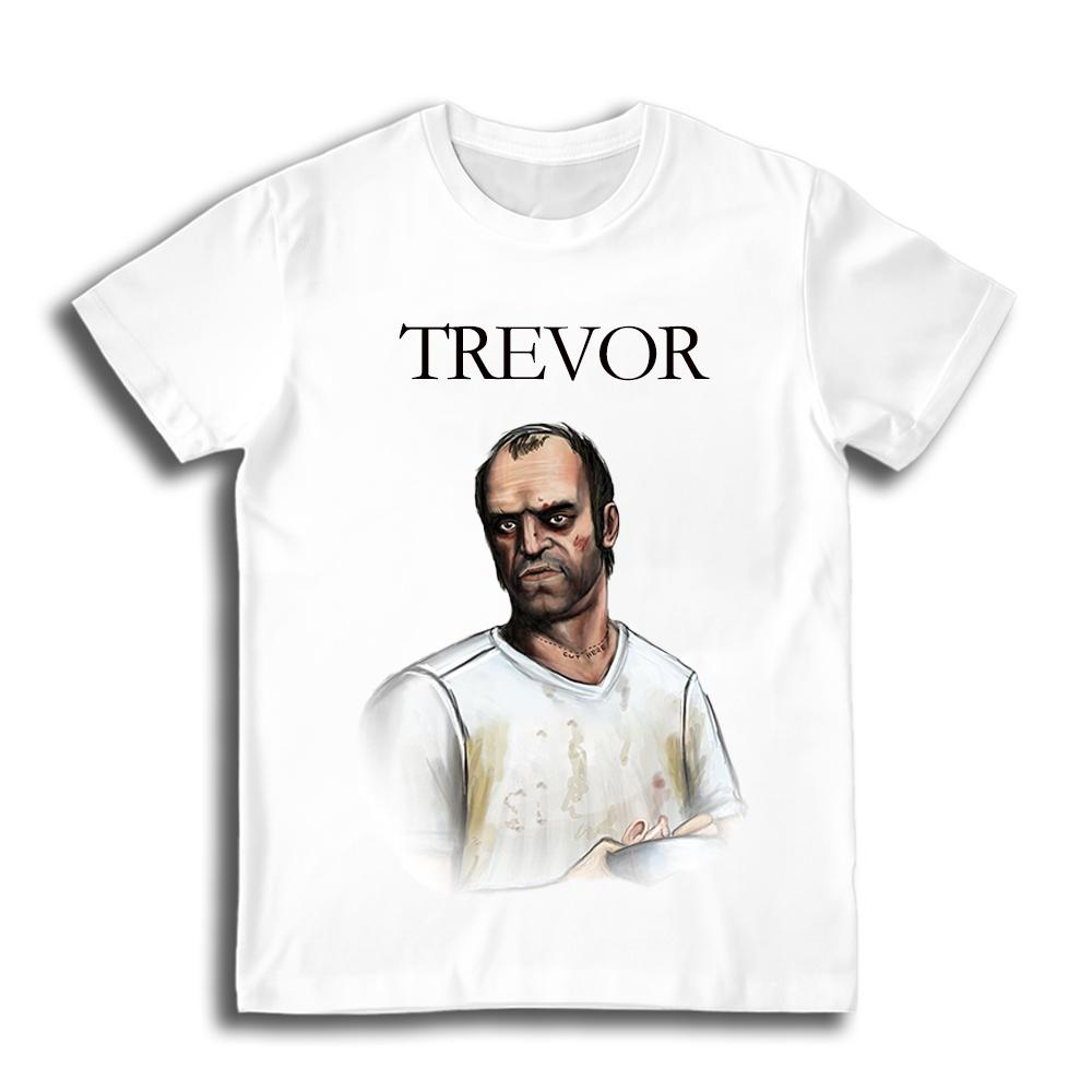 Three Men's Game Printed T-Shirt Fun Outlaw Trevor Philips Unhinged Chaos Graphic T-Shirts Street Hip Hop Trendy Loose Tops