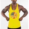 Beach and Surfing Vest Round Neck Sports Training Fitness Tank Top Men's Cotton Muscle Bodybuilding Stringer Singlet Comfortable