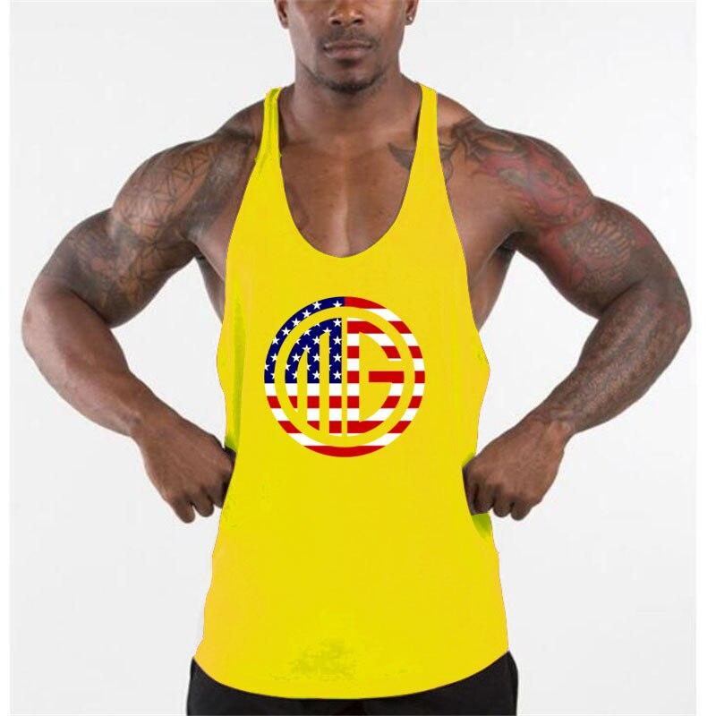 Beach and Surfing Vest Round Neck Sports Training Fitness Tank Top Men's Cotton Muscle Bodybuilding Stringer Singlet Comfortable