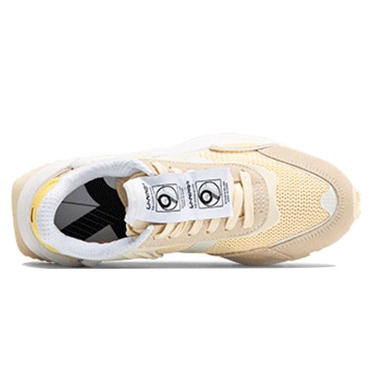 Li Ning Fangyuan Eternal Cushioning Slip Resistant Breathable Lightweight Low Top Running Shoes Women's Vanilla Yellow AGCR058-4