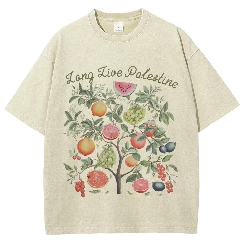 y2k Hip Hop Washed Vintage Personalized T Shirt Men Plant Casual Oversized Tees Male T-shirt Mens Vintage Washed T shirt S разноцветный