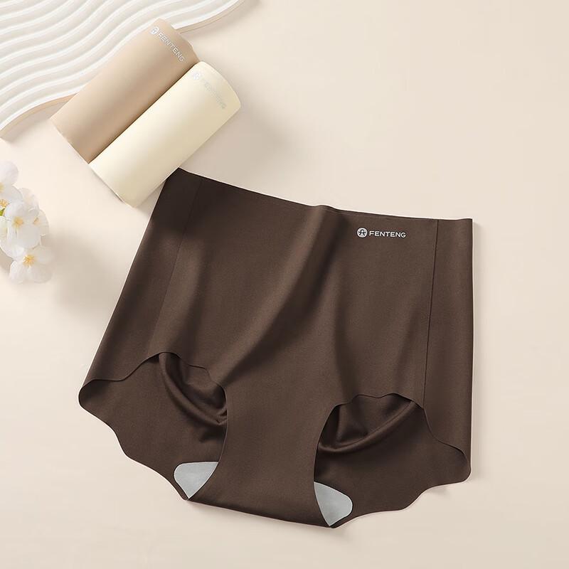 FENTENG Women's 10A Antibacterial Seamless Mid-High Waist Briefs 3-Pack