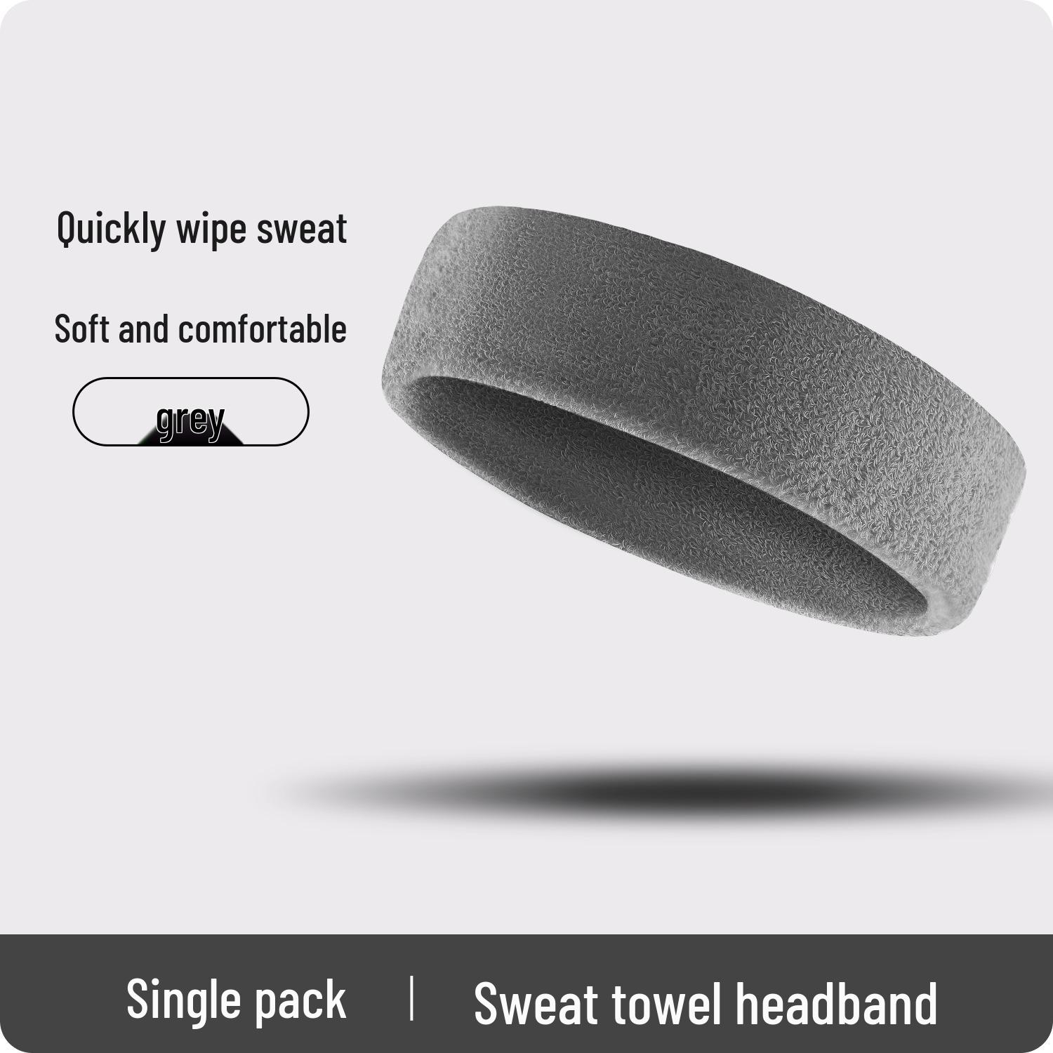 

Unisex Sweat-Absorbing Running & Yoga Headband - Breathable Hair & Head Protection серый