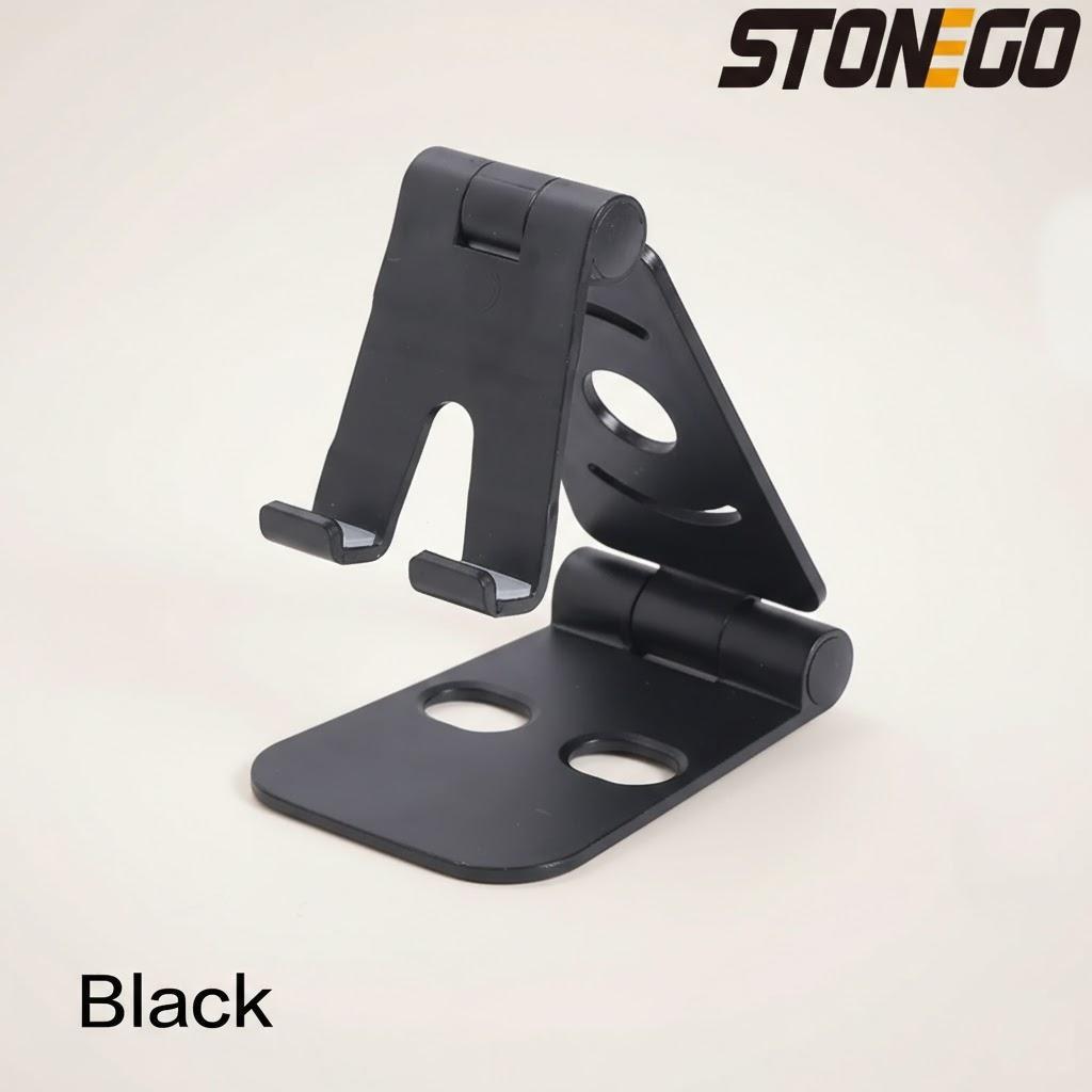 

Adjustable Portable Double Folding Mobile Phone Holder Universal Mini Stand for Smartphones Tablets Computers чёрный