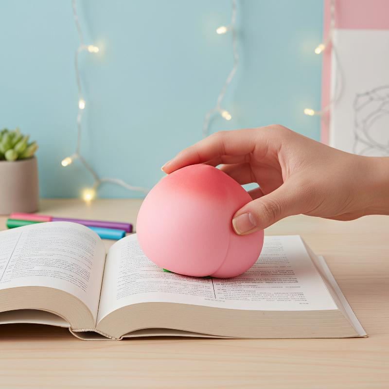 Soft Peach Fruit Squeeze Toy Slow Rising Stress Relief For Kids  Adults, Squeeze Anti-Anxiety Sensory Fidget Toy Daily Joy