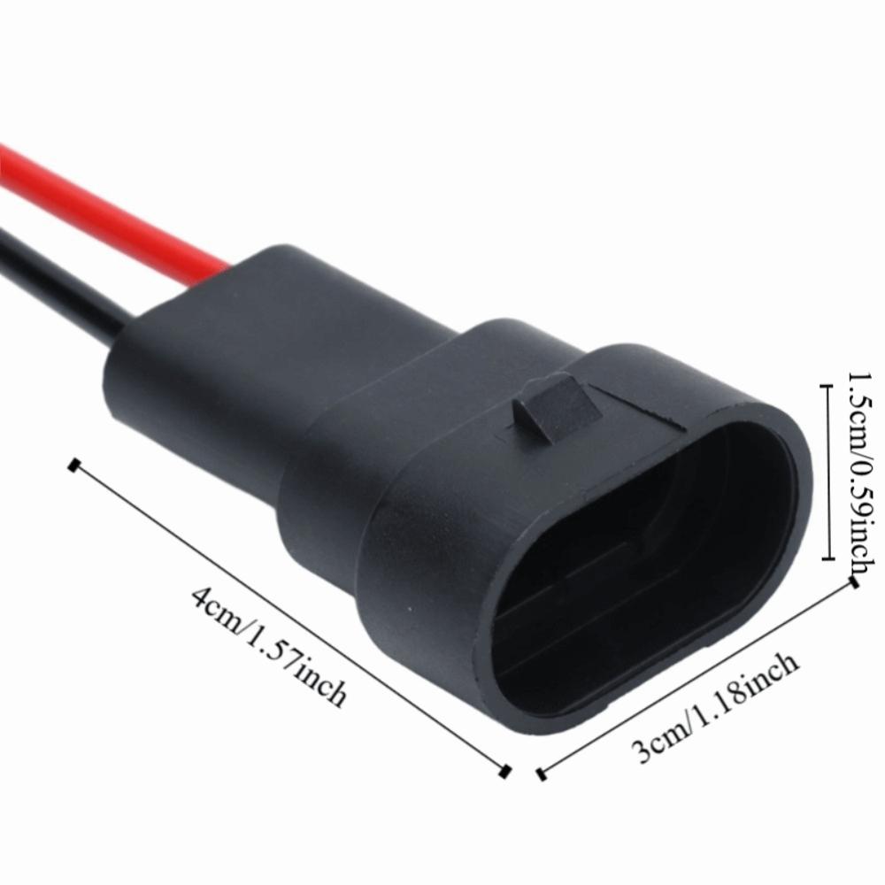 2PCS Compatible 12V Male Socket Connector Extension Wiring Copper Wiring Socket Wires Wiring Harness Off-Road Lighting