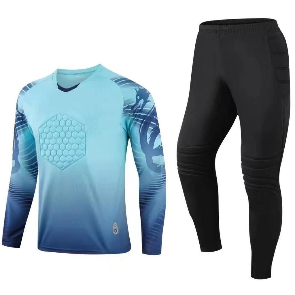 Adult Goalkeeper Long-Sleeve Jersey and Pants with Number Printing for Football Matches