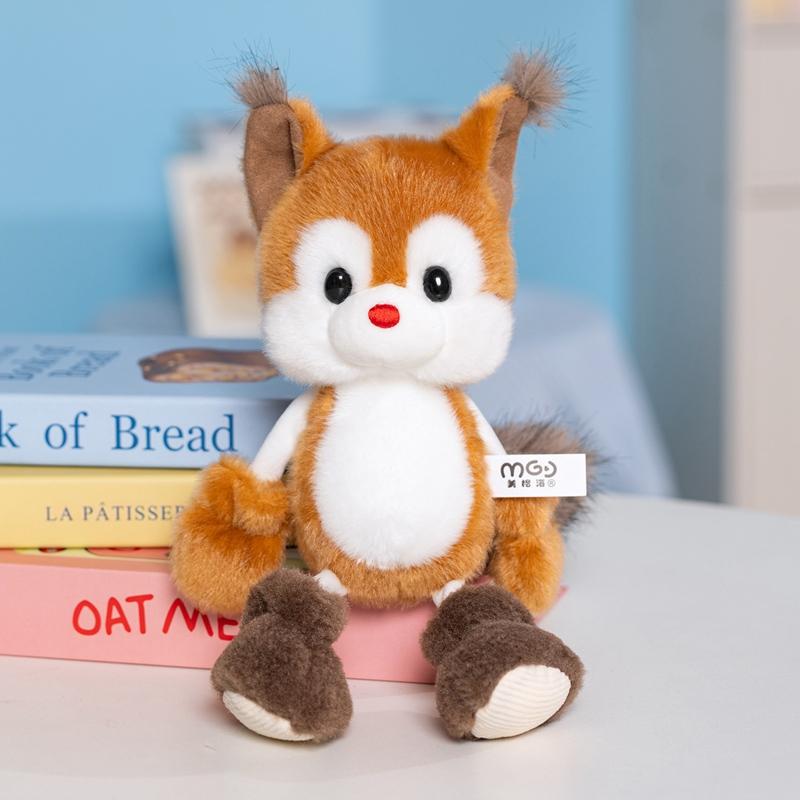 Cute Alan Series Plush Doll Fox Husky Puppy Squirrel Stuffed Animal Toy Soft Fluffy Bag Pendant Keychain Gift Birthday Ornament