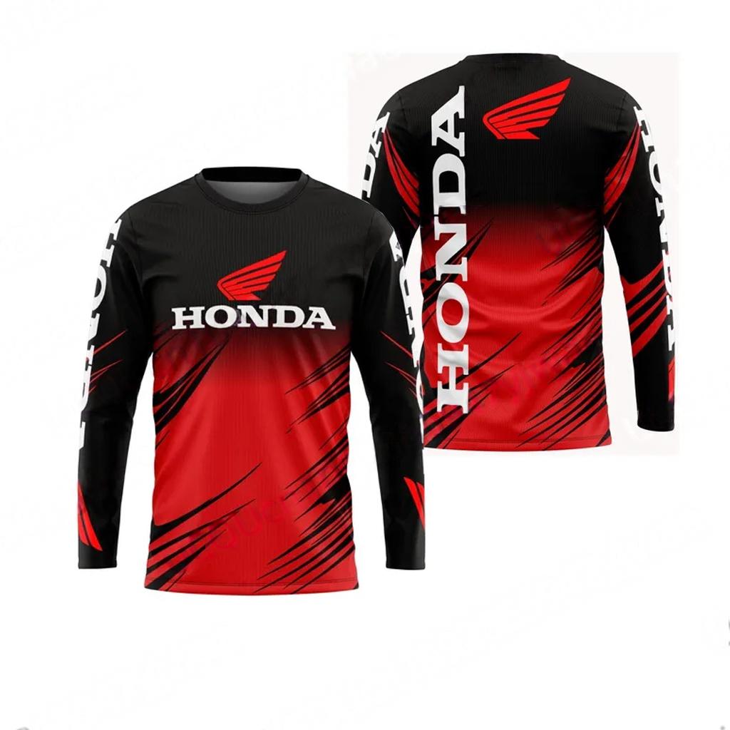 XMZSA1 Playera Motociclista Biker Honda Fast Drying Breathable Long Sleeved Honda Riding T-shirt Tops for Men and Women