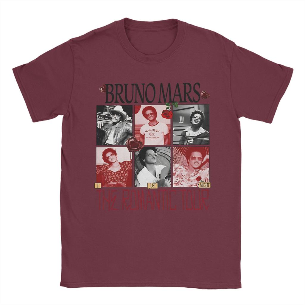 The Romantic Tour Bruno Mars 2026 TShirt Unisex Awesome Pure Cotton Tees Round Neck Short Sleeve T Shirts Summer Clothing