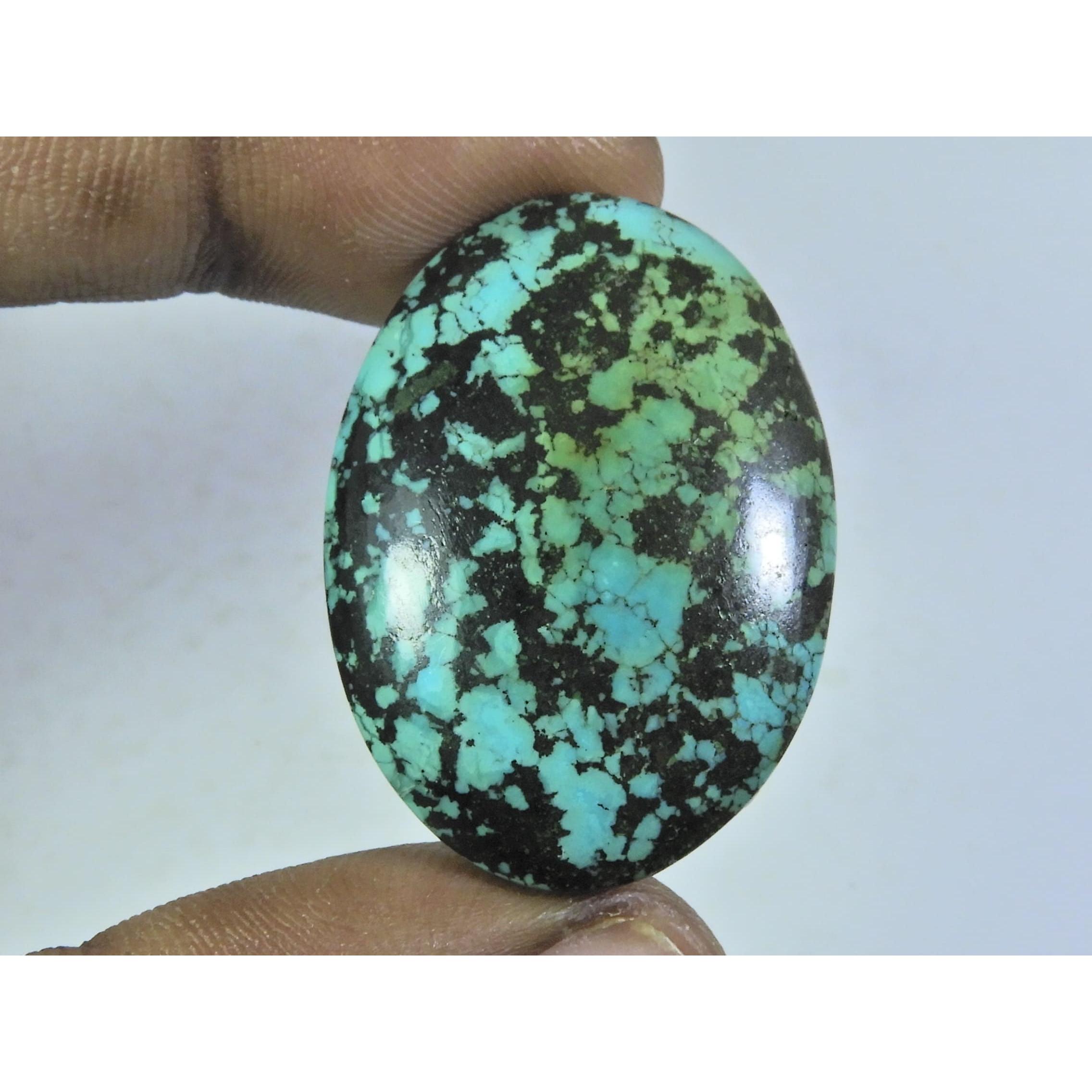 

43Cts. Натуральная тибетская бирюза овальный кабошон россыпной драгоценный камень 25X37X07MM C-206