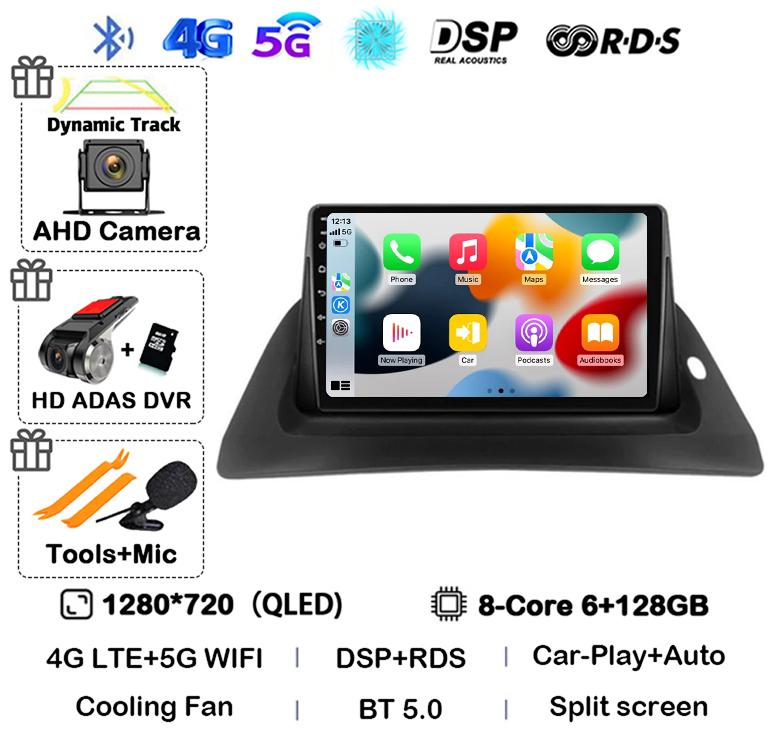 Android 14 Carplay Auto 4G+WIFI For Renault Kangoo 2009-2012 2015 2016 2017 2018 Car Radio Multimedia Stereo Video Player GPS BT