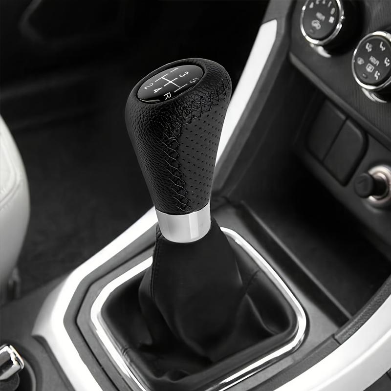 Universal 5 Speed Manual Leather Red Stitch Gear Shift Knob Car Gear Stick Shift Knob Lever Manual Transmission M8 M10 M12