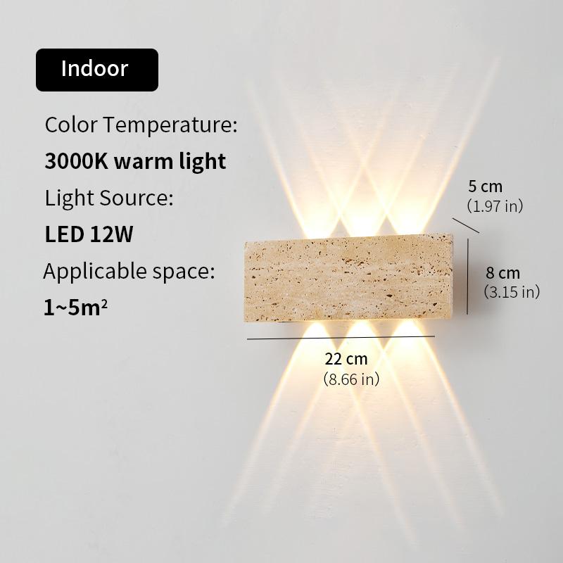 Wabi-sabi LED Wall Lamp Garden Light Stone IP65 Outdoor Waterproof Bedside Retro Sconces Lighting Fixture Home Decoration Indoor
