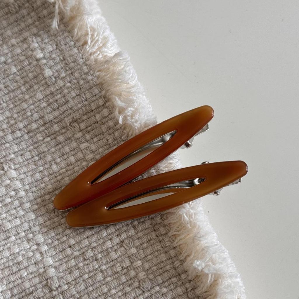 2 Stück/Set Acetat Haarspangen Ausgehöhlte Ovale Pony Entenschnabelspangen Geometrische Haarspangen Seitliche Haarnadeln Frauen Mädchen Haarschmuck