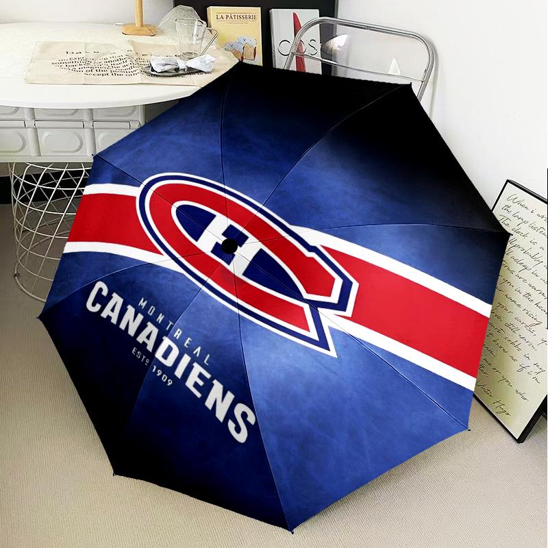 Montreal Canadi-ens Hockey Team Umbrella Folding umbrella, automatic umbrella 8-Frame for Travel, camping Use Gift for Halloween Christmas