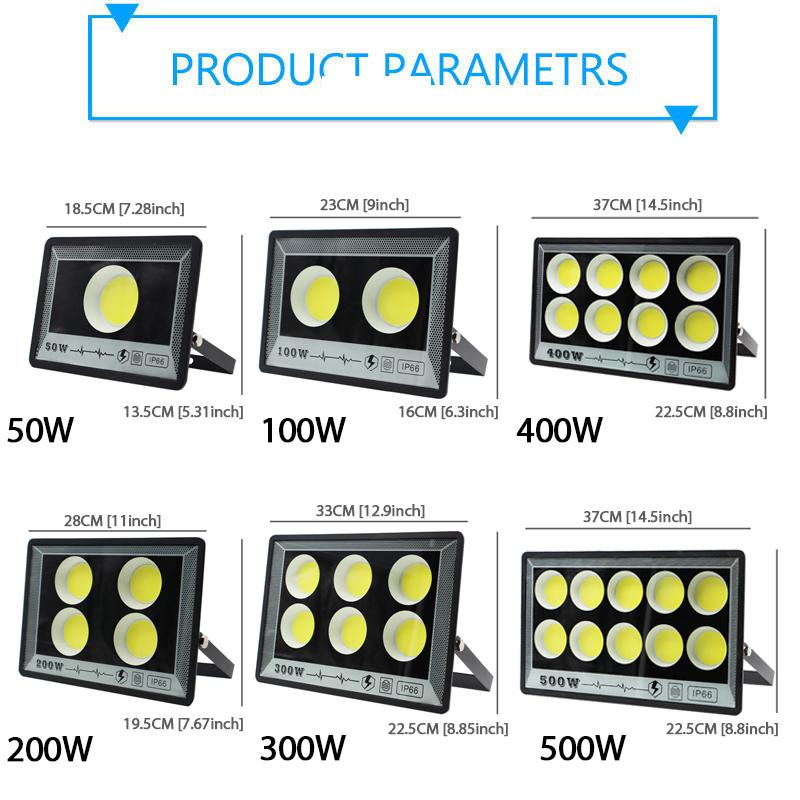 LED Floodlight 50W 100W 200W 300W 400W 500W 220V Spotlight IP65 Waterproof Lamp Led Outdoor Flood Light Garden Street Lamp