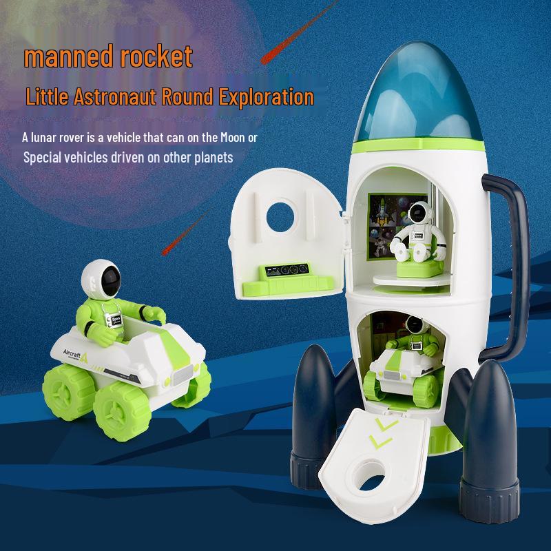 Children's Educational Space Toy Set: Rocket, Space Station & Astronaut