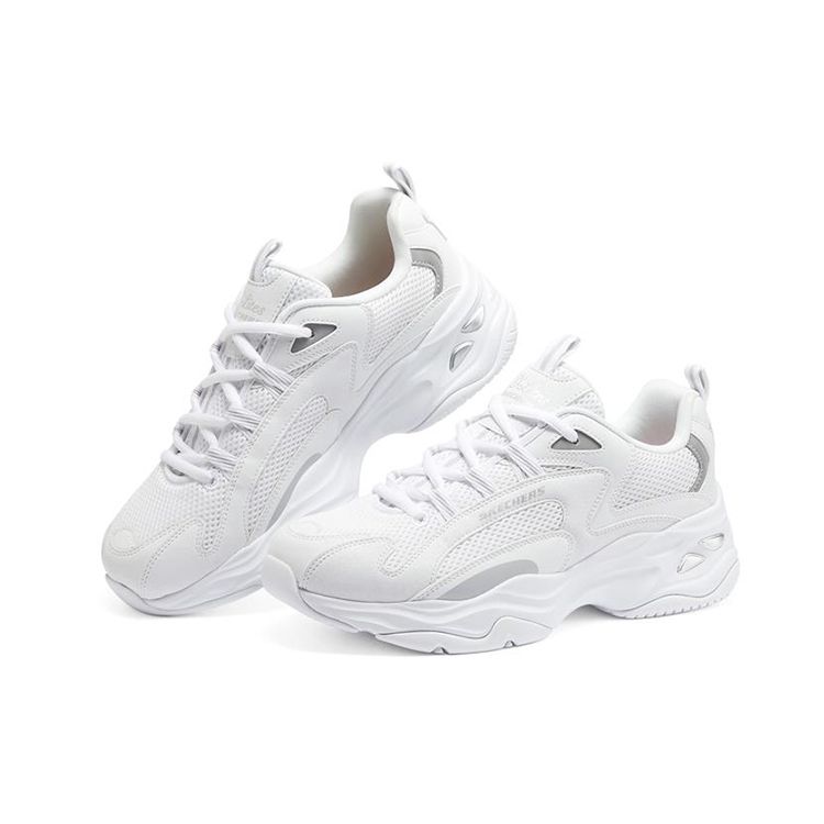 Skechers DLites 4.0 Lightning Panda Pelle Comode Versatili Ammortizzanti Resistenti Basse Scarpe da Papà Sneaker Donna Bianco Argento 149562-WSL