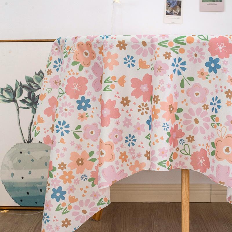 Small Floral Velvet Tablecloth, Student Dormitory Desk Cloth, Living Room Dining Table Cloth, Coffee Table Cloth, Cover Towel