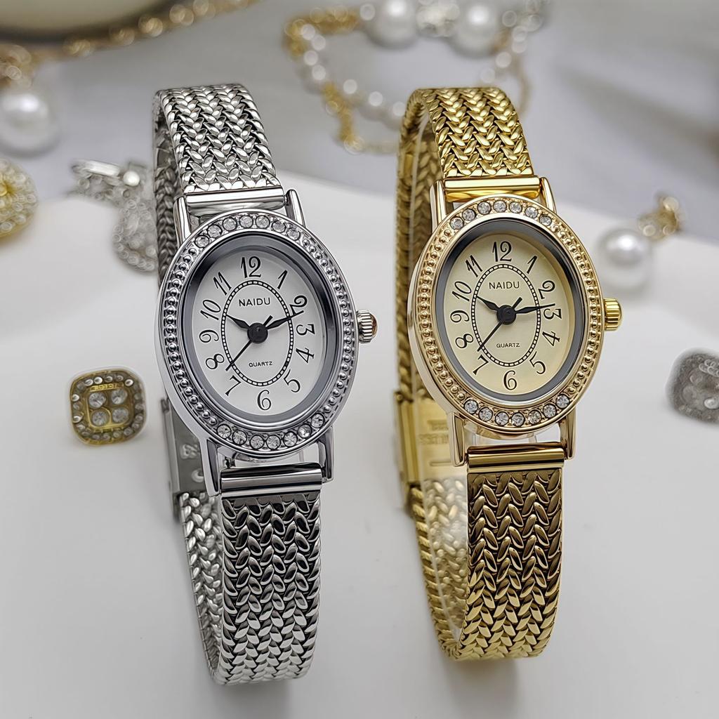 Retro Braided Stainless Steel Mesh Strap Bohemian Style Women's Quartz Watch