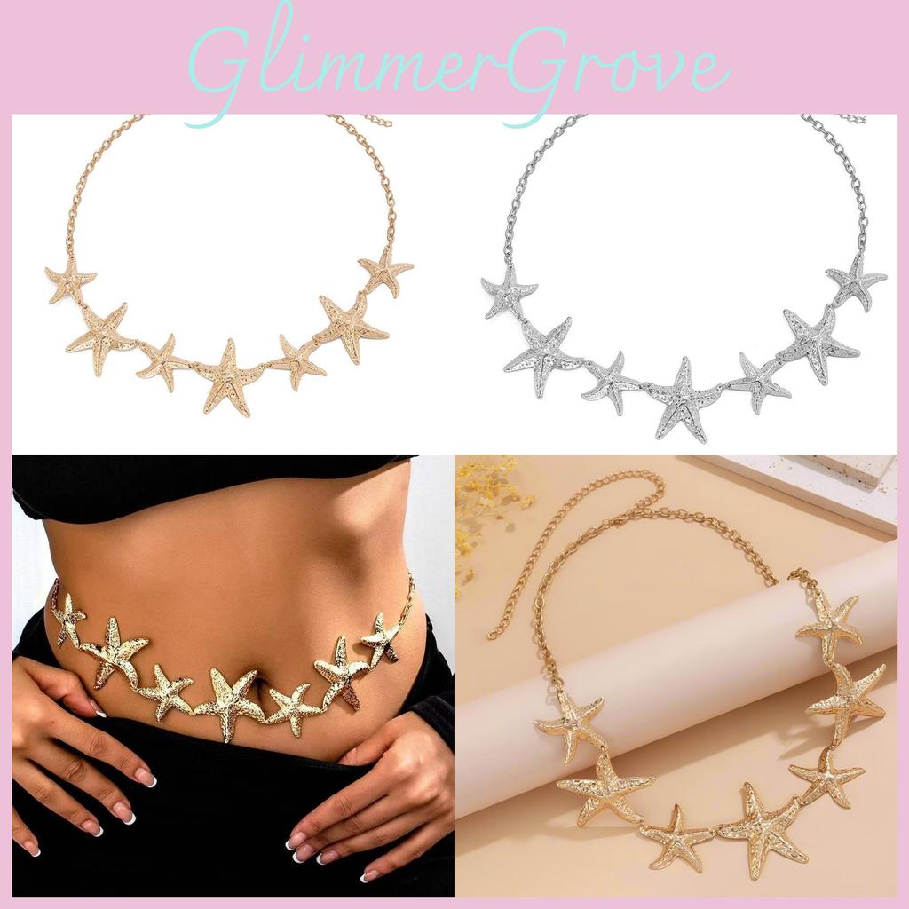 New European Style Starfish Waist Chain With Electroplated Alloy For Summer Fashion Accessory