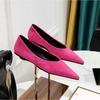 Fashion Flat Heeled Shoes for Women 2025 Spring and Autumn Simple and Slim with A Shallow Mouth Pointed Suede Women's Shoes Plain Pumps