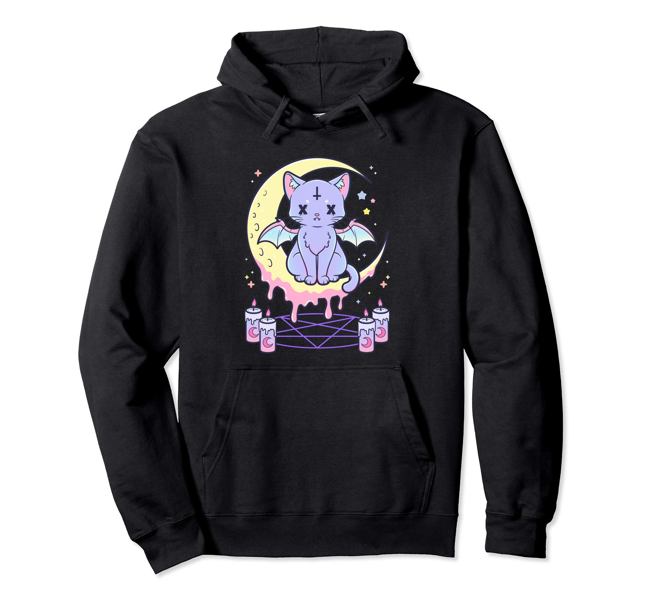 

Kawaii Pastel Goth Cute Creepy Black Cat Hoodie чорний