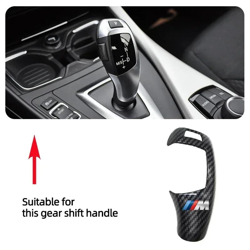 Car Gear Shift Handle Sticker Carbon Fiber Pattern Protective Cover For BMW M X1 X2 X3 X4 X5 X6 X7 E30 E39 E46 E60 E61 E90 E70