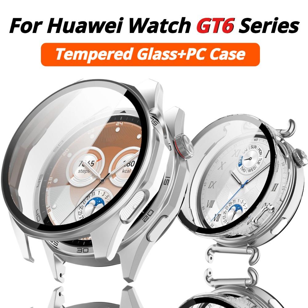 Tempered Glass+PC Case for Huawei Watch GT6 41mm Full Cover Smart Watch Accessories Protective Hard Huawei GT6 46mm Cases
