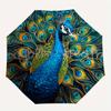 1pc Peacock Feather Automatic Umbrella High Quality Canopy, Portable Folding Umbrella with, Ideal Gift for - Travel, Everyday, Formal Events, Stylish