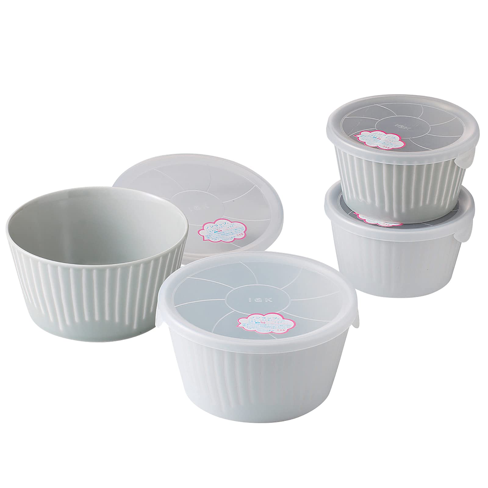 

Nishikai Toki Hasami Ware Hana Fuwari Canister Storage Microwaveable Storage and Dish Set with Microwave and Dishwasher Japanese Made in Product 19870 белый