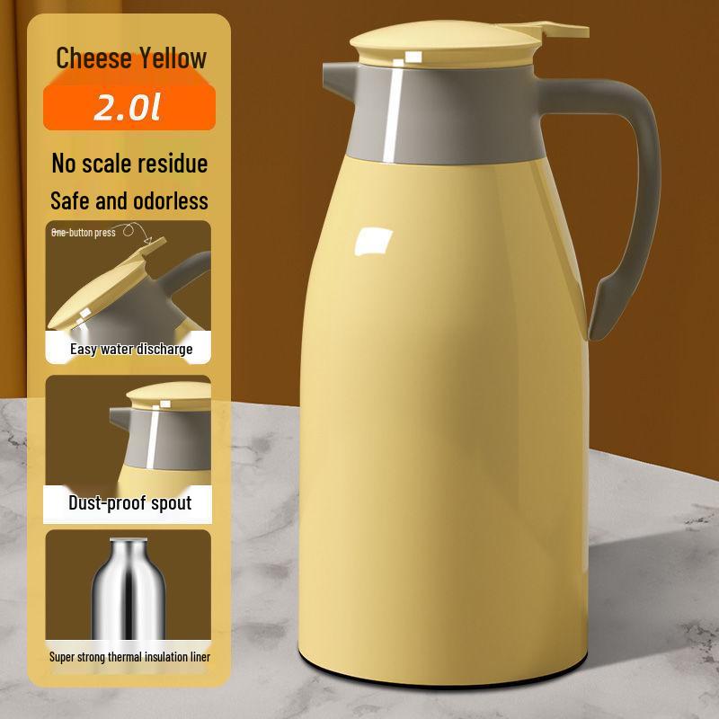 Thermos Large Capacity Press-Type Glass Liner Warm Pot Kettle 1000ml