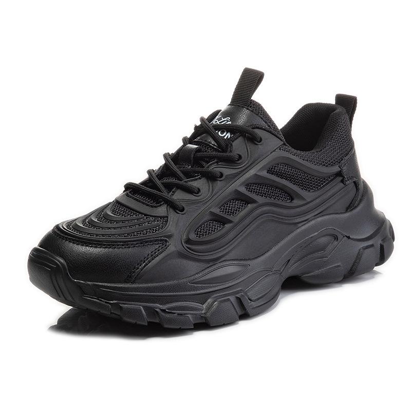 Leather Dad Shoes Women's Ins Running Shoes Spring 2025 New Thick-soled Heightening Sports Shoes Women's Casual Women's Shoes